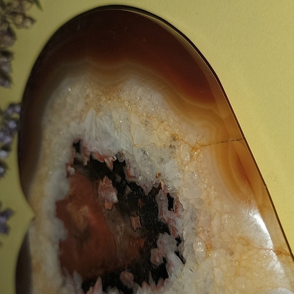 Large Druzy Carnelian Heart Shaped Crystal Carving - Picture 8 of 9